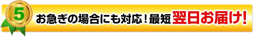 お急ぎの場合にも対応！最短翌日お届け！